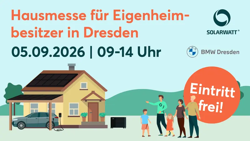 Hausmesse für Eigenheimbesitzer in Dresden am 5.9.2026 von 09-14 Uhr